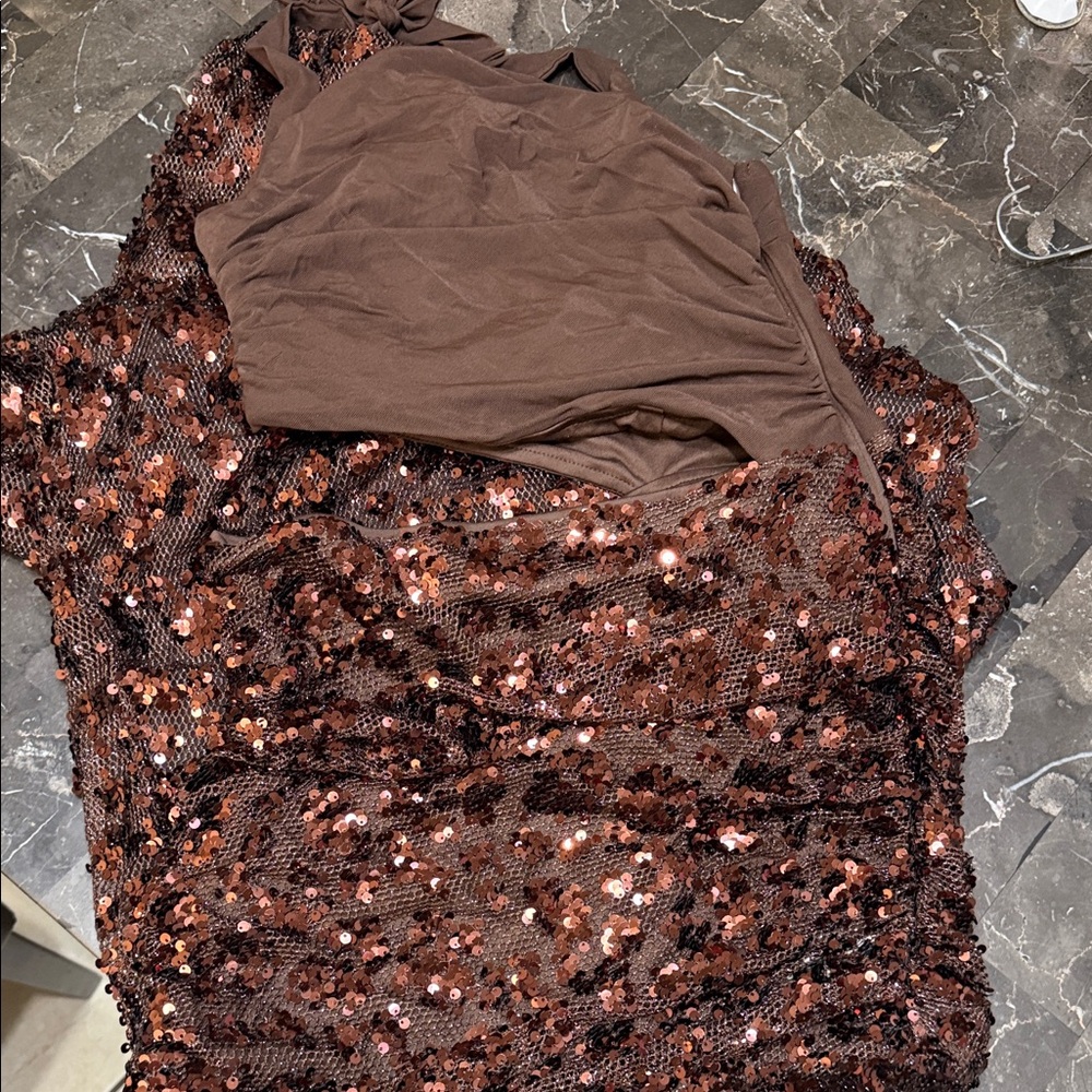 Brown Sequin Dress